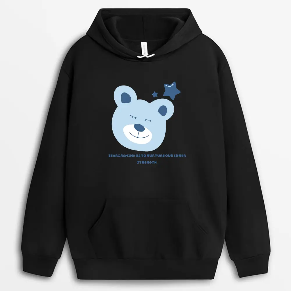 Bears Remind Us To Nurture Our Inner Strength Gnarxtee Hoodie - Black