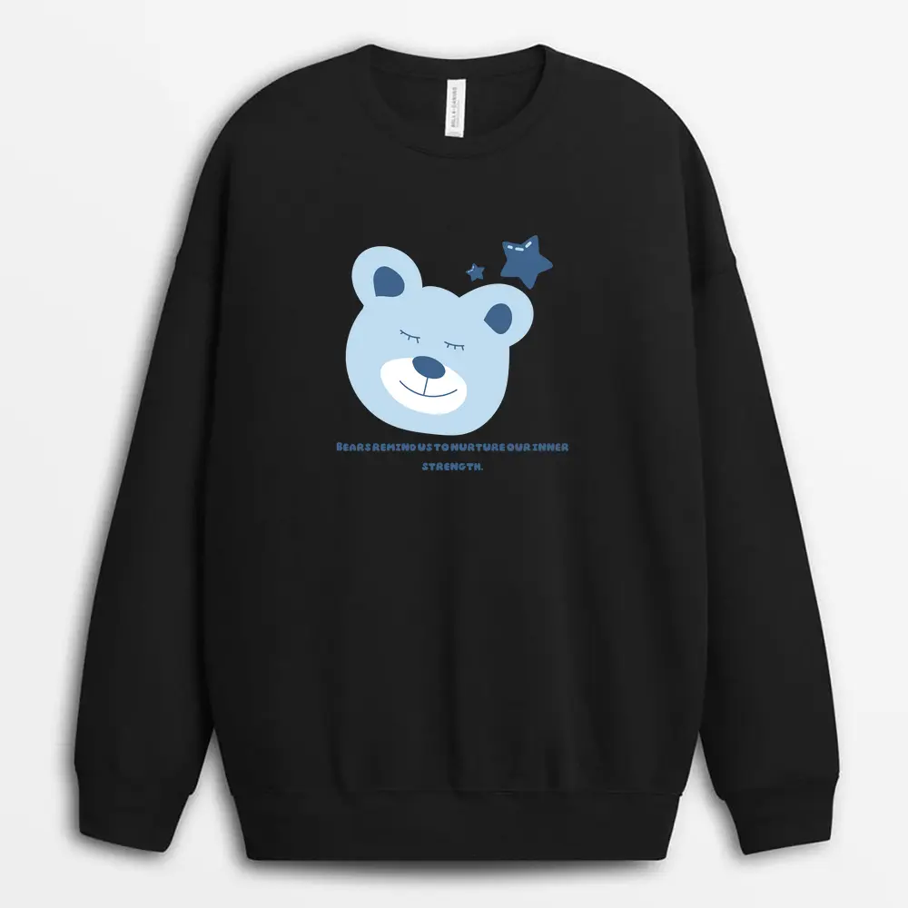 Bears Remind Us To Nurture Our Inner Strength Gnarxtee Sweatshirt - Black