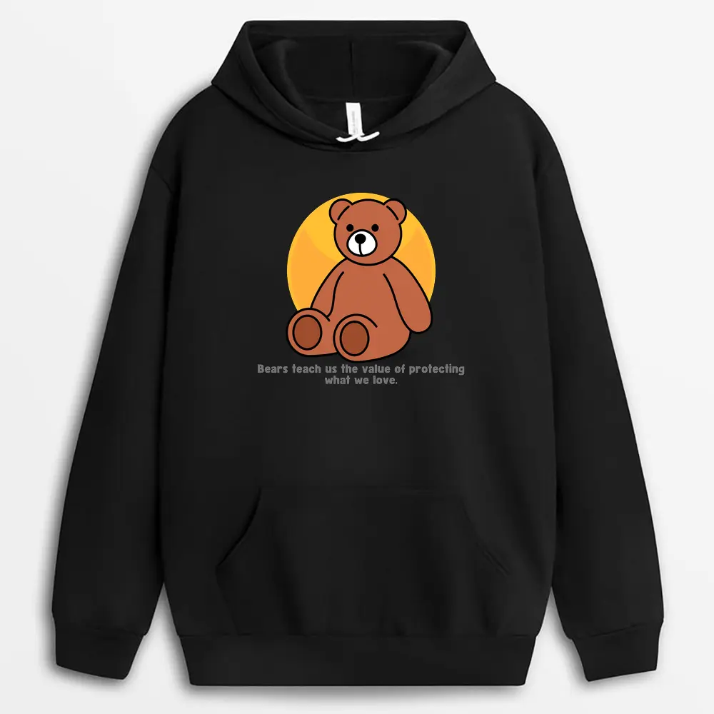 Bears Teach Us The Value Of Protecting What We Love Gnarxtee Hoodie - Black