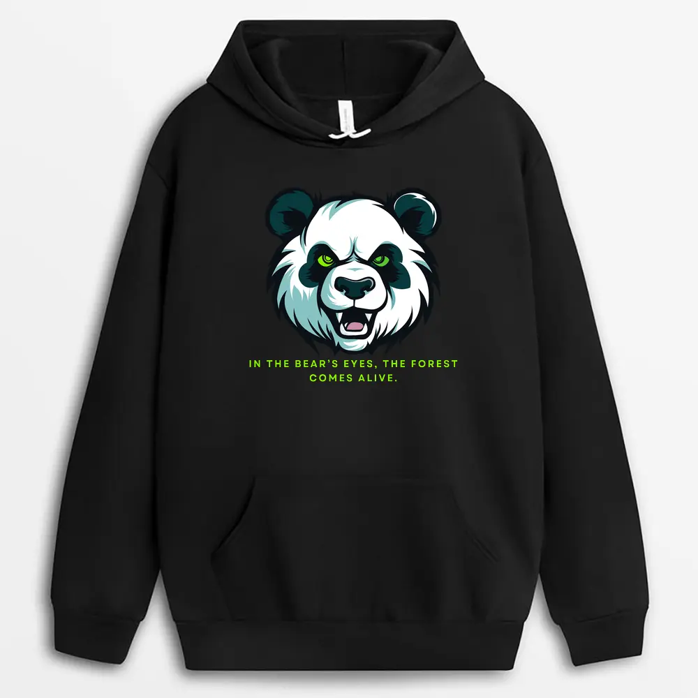 In The Bears Eyes The Forest Comes Alive Gnarxtee Hoodie - Black