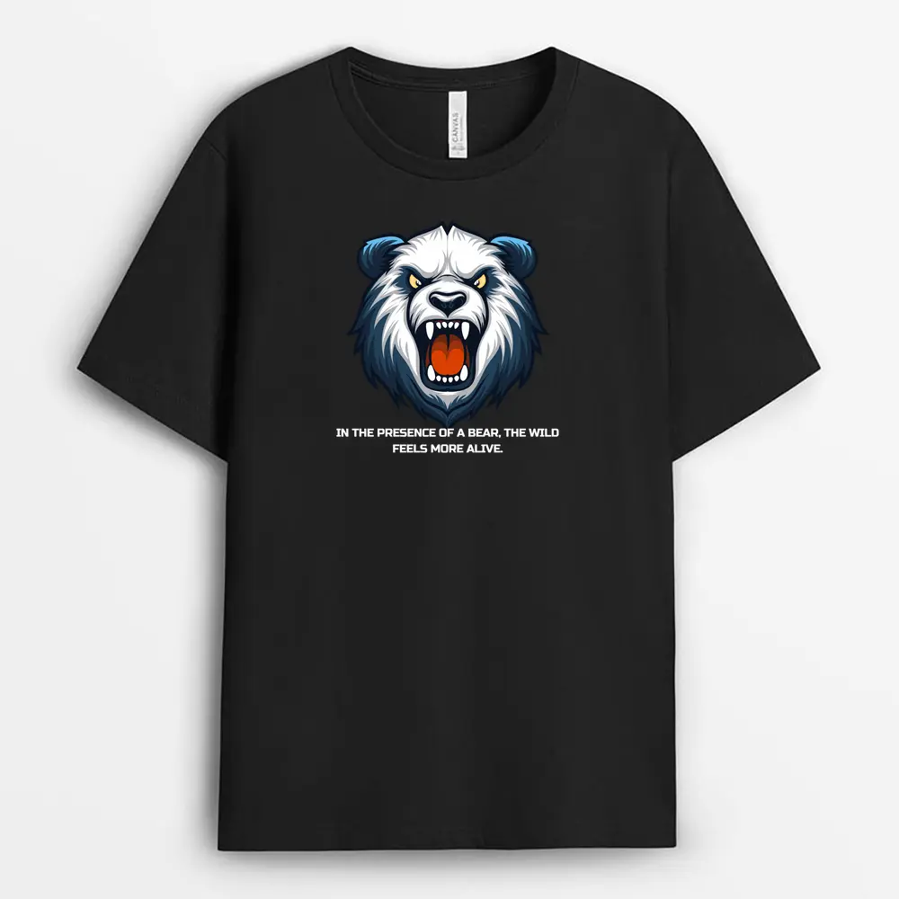 In The Presence Of A Bear The Wild Feels More Alive Gnarxtee T-Shirt - Black