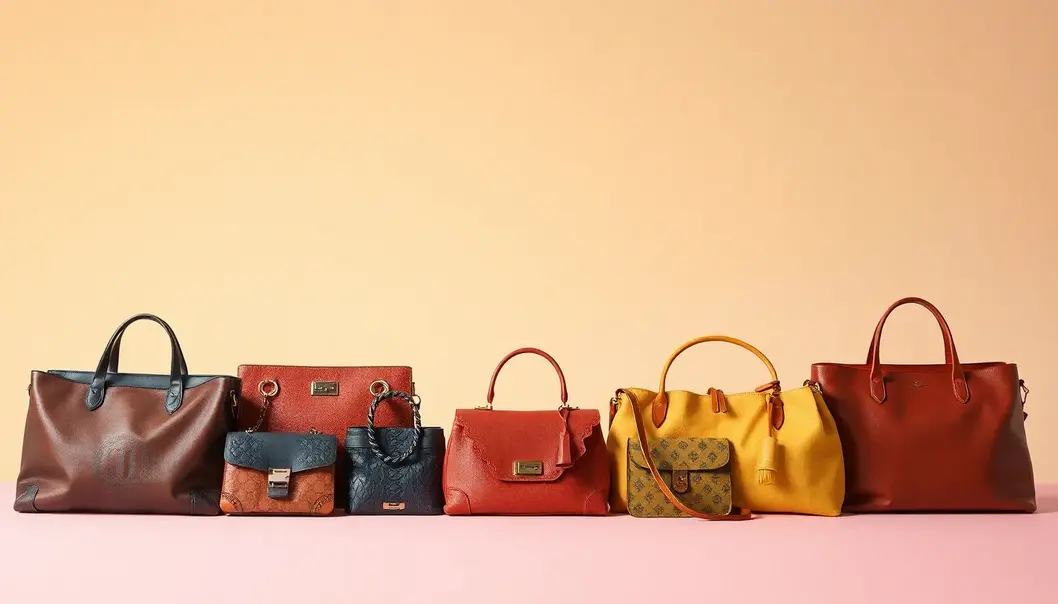 Handbags from different eras showing the evolution of design.